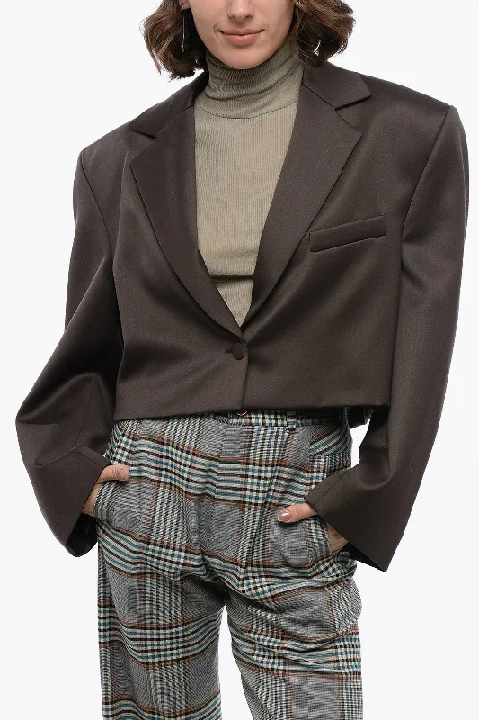 Cool Prices Magda Butrym Cool Wool Cropped Blazer With Oversized Fit 38 Italian Size Cool Prices Magda Butrym Cool Wool Cropped Blazer With Oversized Fit 38 Italian Size