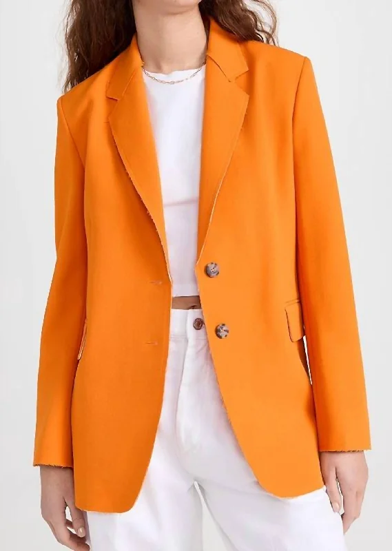 Huge Markdowns Oversized Raw Edge Blazer In Nectar