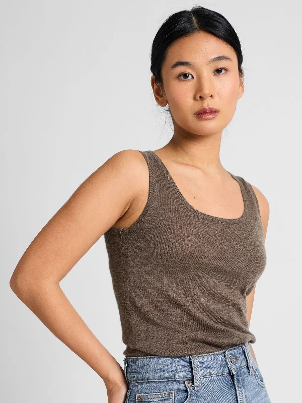 Limited Time Flash Sale Cashmere top "Skin" - dark toast