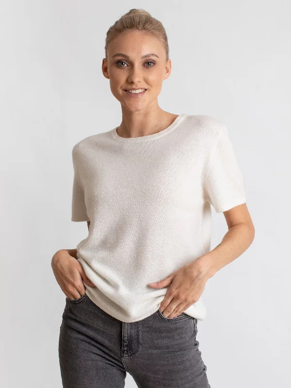 Trendy Women's Collection Cashmere T-shirt "Fresh" - white