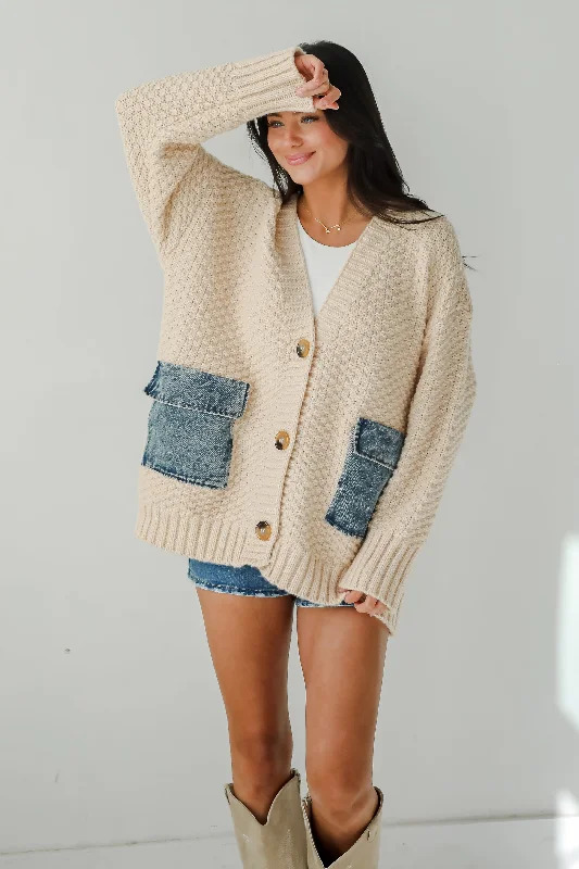 Trend Forward Threads For Her Beyond Cozy Cream Oversized Sweater Cardigan