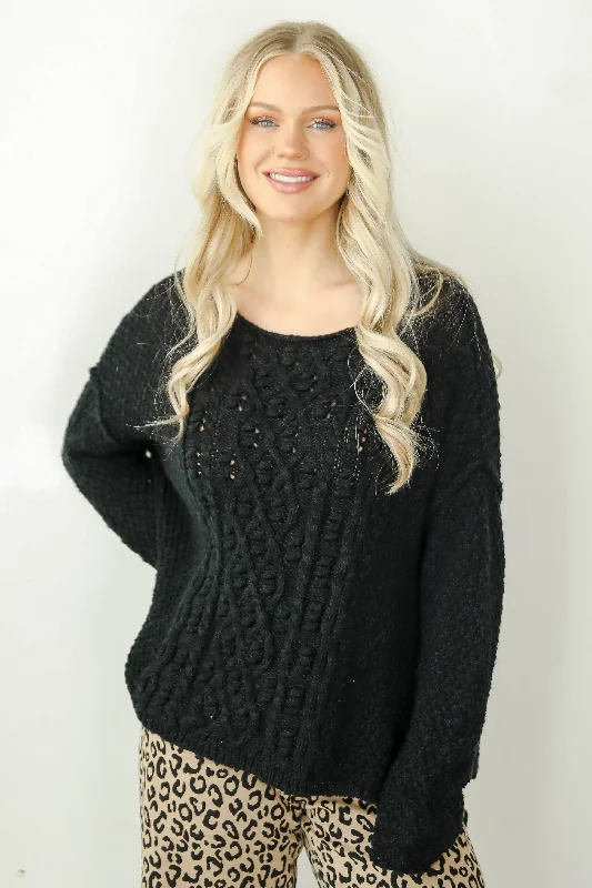 Brand Name Clothing Discount Extravaganza Cherished Crush Black Sweater