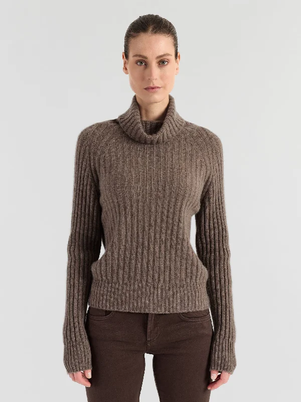 Stylish Savings Cashmere sweater "Eline" - Dark toast