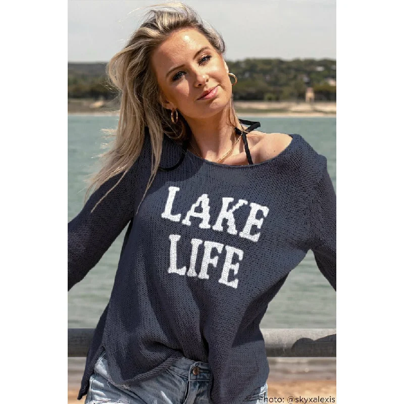 Flowy Fabric Lake Life Crew Cotton