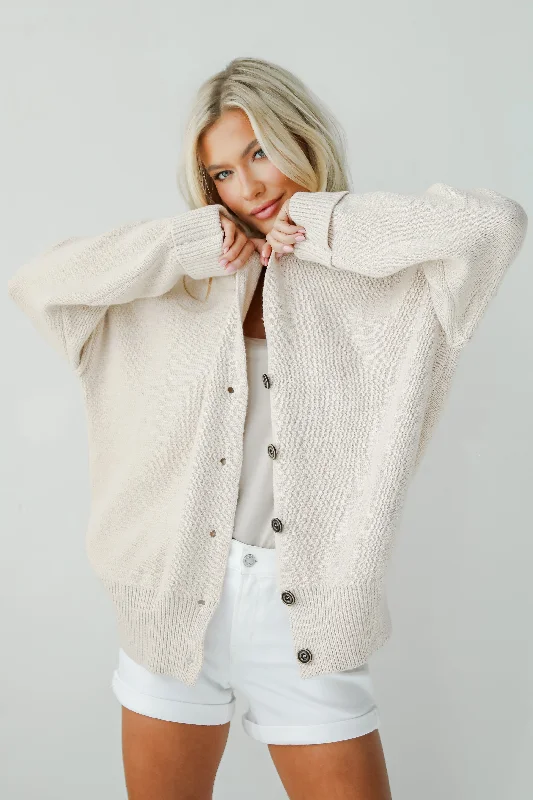 Latest Fashion Coziest Layer Oatmeal Sweater Cardigan
