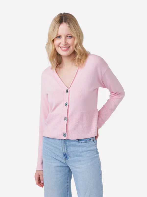 Exquisite Craftsmanship Zig Zag Stitch Cardigan